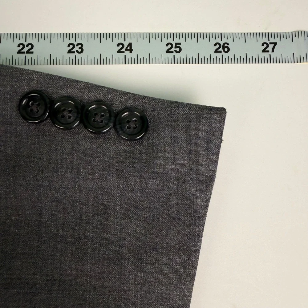 Jos. A.‎ Bank Mens 44L Suit Jacket Grey Two Button Blazer Professional 100% Wool